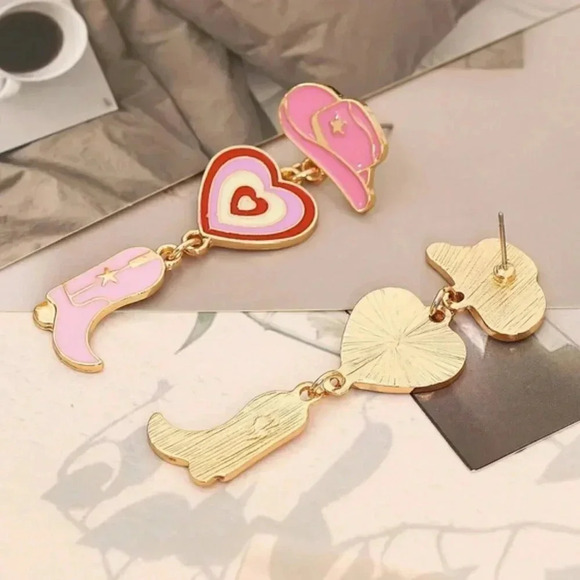 Barbiecore Earrings! Cowgirl! - Picture 3 of 4
